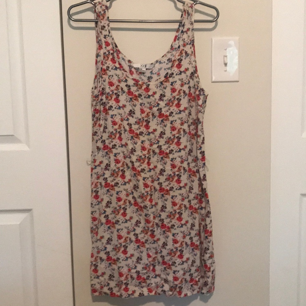 Cream dress with floral design